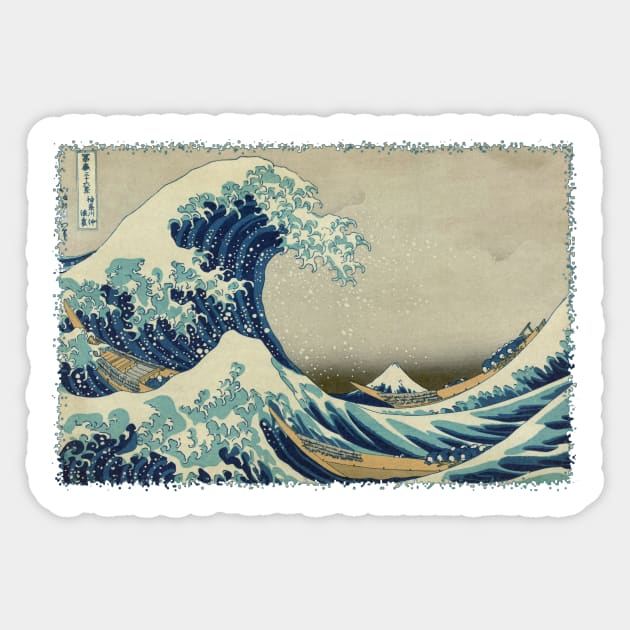 The Great Wave by Katsushika Hokusai Sticker by MasterpieceCafe